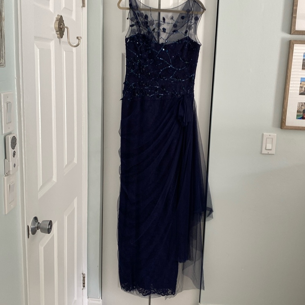 Ricki Freeman Teri Jon long navy gown size 12